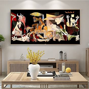 Amazon.co.jp: ゲルニカピカソキャンバス絵画インテリア複製有名